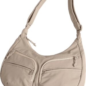 حقيبة كروسبودي هلالية خفيفة الوزن من قماش تسلان (Taslan)