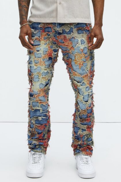 جينز "إدغار" فينتيج ممزق قصة سليم - غسيل متوسط