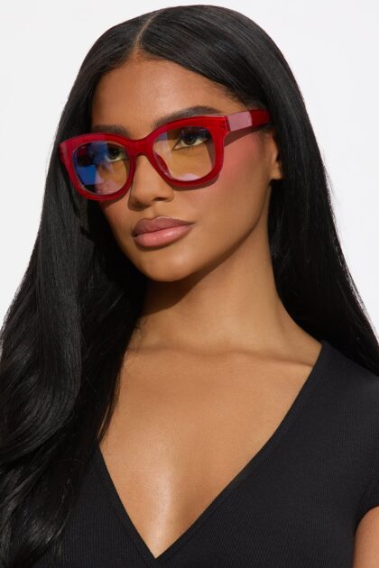 نظارة "سكرين شيك" حماية الضوء الأزرق - أحمر