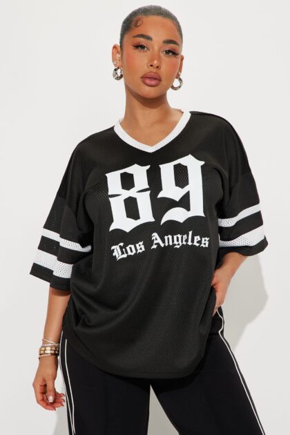 تي شيرت جيرسي 'صنع في LA' - أسود/مُشَكَّل
