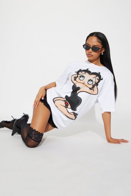 تيشيرت "ليتل ميس بيتي بوب" واسع - أبيض