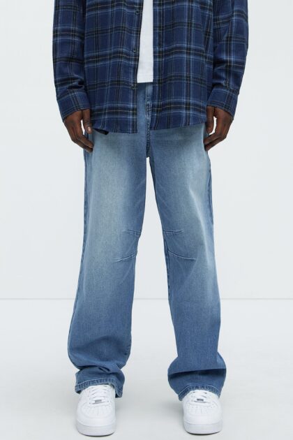 جينز "كايلان" كلاسيك باجي - أزرق متوسط