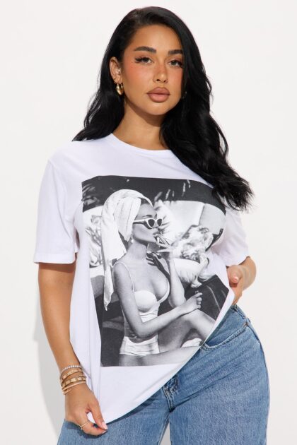 تيشيرت لوست يور تشانس واسع - أبيض