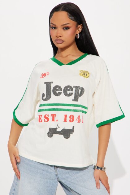 تي شيرت رياضي 'جيب أوف رود 1941' - أبيض/مُشَكَّل