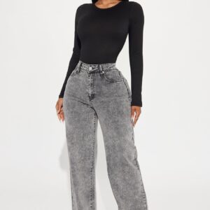 جينز ‘ميك إت ورثوايل’ واسع الأرجل – رمادي