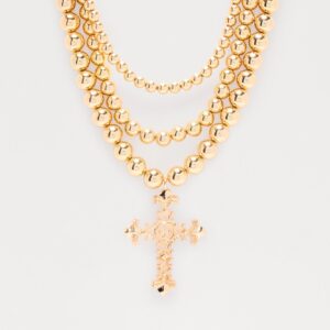 قلادة طبقات “جيسوس لوفز مي” – ذهبي