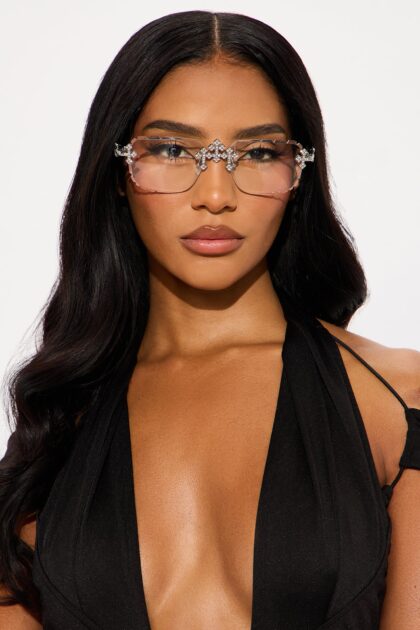 نظارة ميك يو بيليف المرصعة - أسود