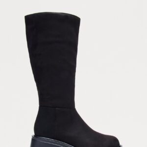 بوت “تيمي” بلاتفورم للركبة – أسود/أسود