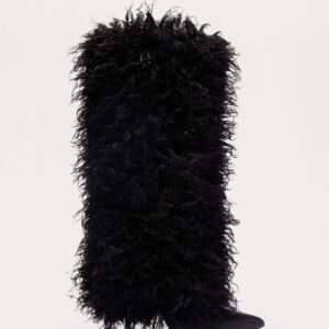 بوت “شانتيل” فرو صناعي للركبة – أسود