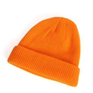 قبعة بيني مضلعة دافئة – برتقالي