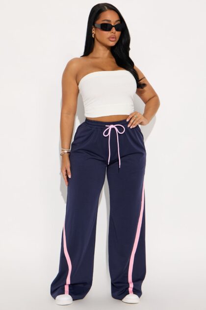 بنطلون رياضي صوف أرجل واسعة "أدريان" - أزرق متعدد