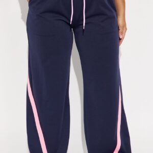 بنطلون رياضي صوف أرجل واسعة “أدريان” – أزرق متعدد