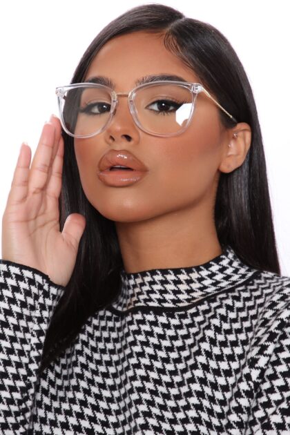 نظارة "شيك أول ذا تايم" - ذهبي/شفاف