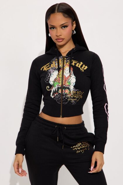 هودي إد هاردي "تايجر كليف" بسحاب - أسود