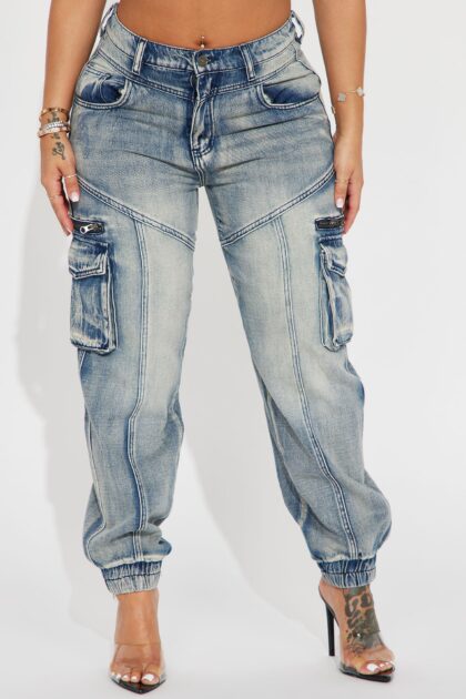 سروال رياضي جينز مصبوغ سوبرستشنز - ووش متوسط