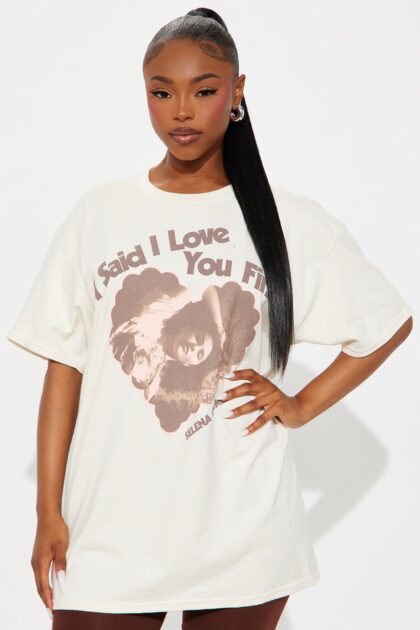 تيشيرت سيلينا جوميز واسع - طبيعي