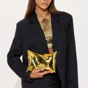 حقيبة يد معدنية “فويل فانتسي” – ذهبي