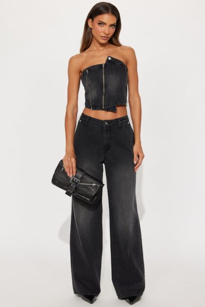 حقيبة يد (كلتش) "أون إت" جلد صناعي - أسود