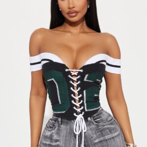 توب كورسيّة ‘جيم داي بايب’ – أسود/أخضر