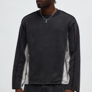 سويت شيرت “تايسون” بقصة مريحة وتصميم كولور بلوك – أسود باهت (وش)