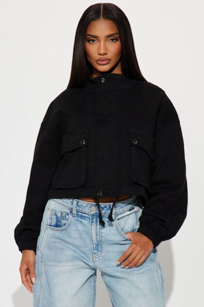 جاكيت بومبر تويل "إيدج أوف تاون" - أسود