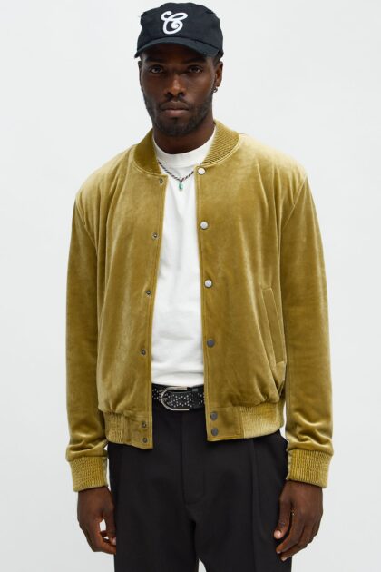 جاكيت بومبر مخمل فاخر - أصفر مخضر (شارتريوز)