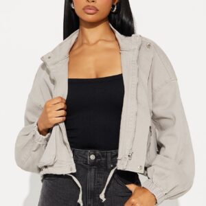 جاكيت بومبر تويل “إيدج أوف تاون” – رمادي