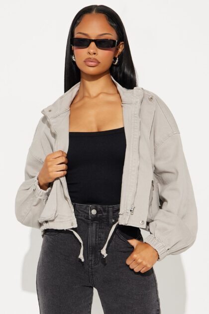 جاكيت بومبر تويل "إيدج أوف تاون" - رمادي