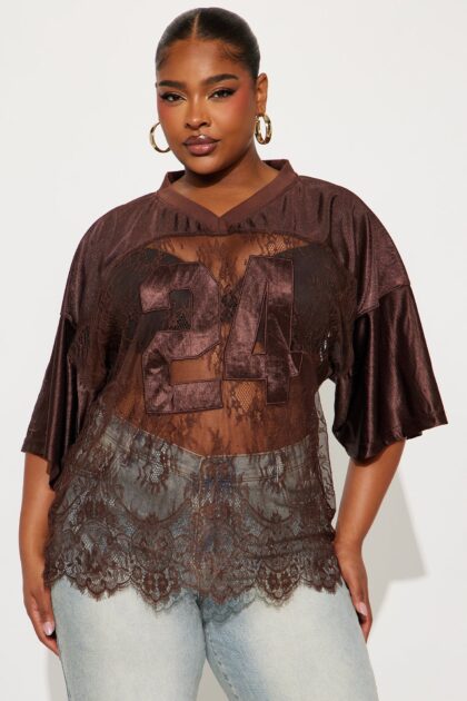 جيرسي دانتيل 'توينتي فور' - بني