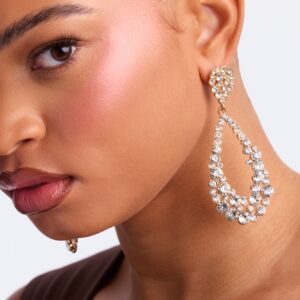 أقراط “إيفنينج سبارك” مرصعة – ذهبي