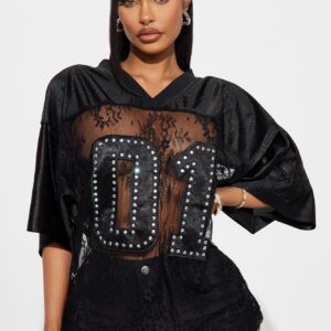 تيشيرت جيرسي “بيست أوف ذا بيست” دانتيل – أسود