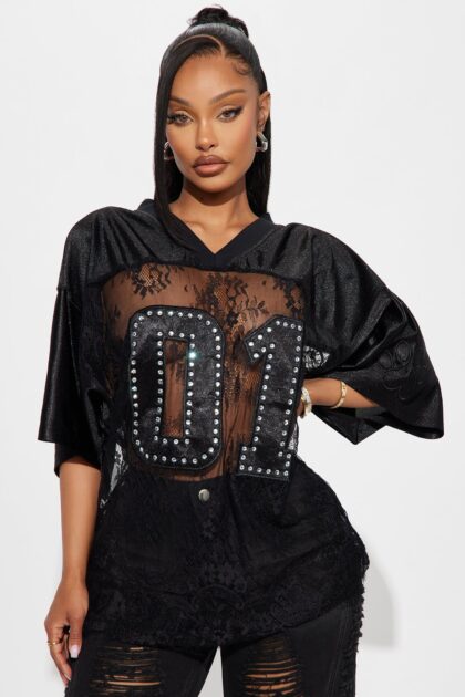 تيشيرت جيرسي "بيست أوف ذا بيست" دانتيل - أسود