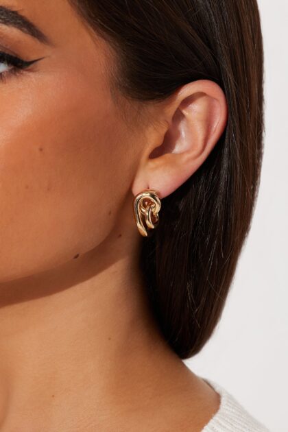 أقراط "سو ميني تايمز" المزدوجة - ذهبي