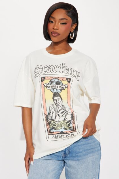 تيشيرت سكارفيس "ذا أمبيشن كارد" - كريمي