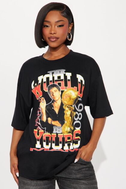تيشيرت توني مونتانا "ذا وورلد إز يورز" - أسود