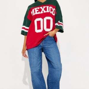 جيرسي صوفي ‘ڤيڤا مكسيكو’ – أحمر/مُشَكَّل