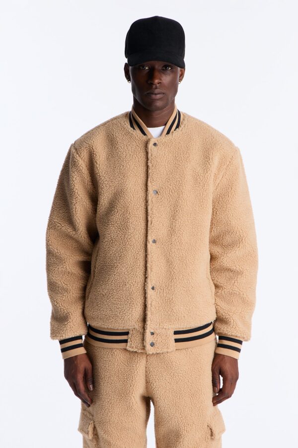 جاكيت فارستي شيربا "تيدي" - رمادي داكن (توب)