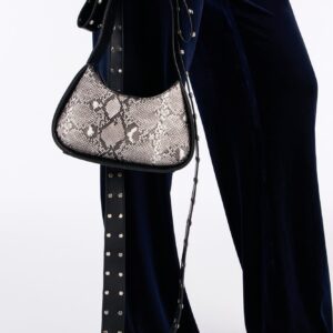 حقيبة يد جلد صناعي طبعة حيوانات “روم فري” – رمادي متعدد