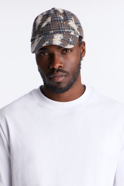 قبعة بيسبول فلانيل باهتة - بني/كومبو