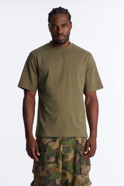 تيشيرت "أوفرسايز" ثقيل الوزن 240 جرام - أخضر عسكري