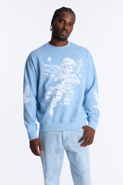 سويت شيرت "هيفن سنت" برقبة دائرية - أزرق