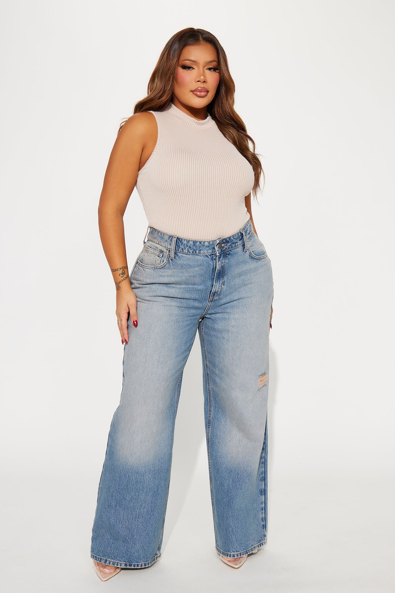 ⁦جينز باجي "يو دو يو" مغبر - غسيل عتيق⁩ - الصورة ⁦4⁩