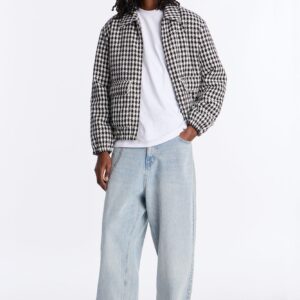 جاكيت بومبر “لودلو” كاروهات مبطن – أسود/أبيض