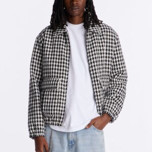 جاكيت بومبر “لودلو” كاروهات مبطن – أسود/أبيض