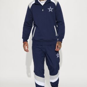 سويت شيرت “كاوبويز” بسحاب نصفي – كحلي