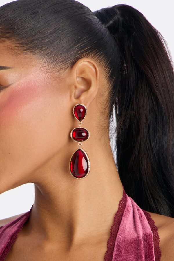 أقراط متدلية "سو سيداكتيف" - أحمر