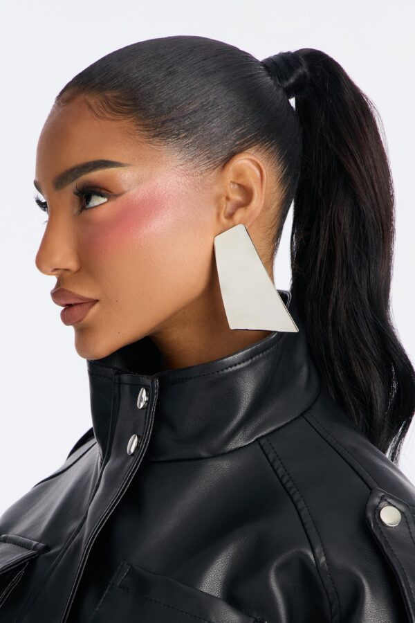 أقراط متدلية "جارد أب" - فضي