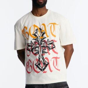 تيشيرت “دونت كروس ذا جوت” بأكمام قصيرة – أبيض فاتح (أوف وايت)