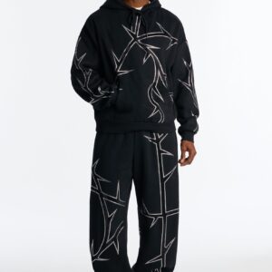 هودي “ثورن” بأحجار الراين وقصة واسعة – أسود