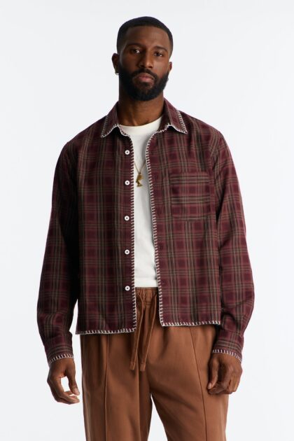 قميص "ساند كانيون" فلانيل بخياطة - عنابي/مختلط